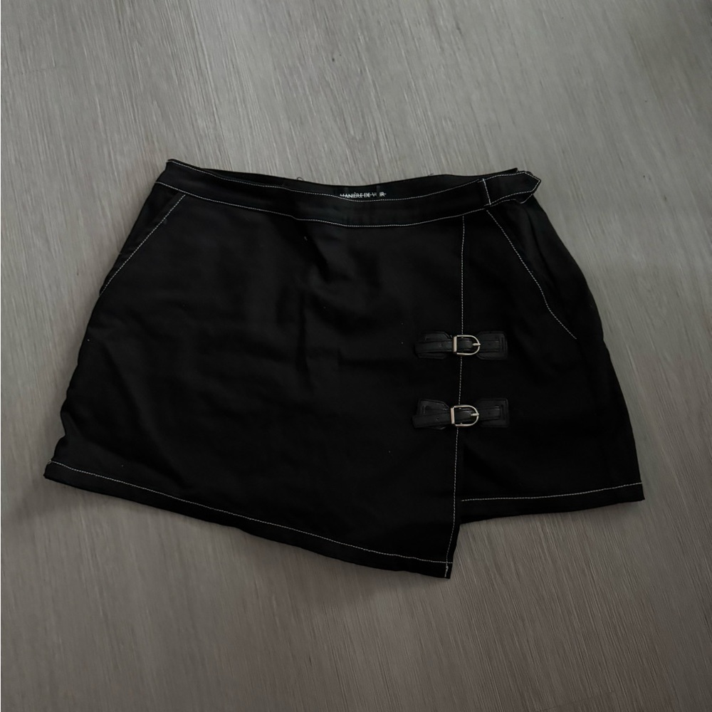 Maniere De Voir Black Cropped Utility Jacket with matching skirt! LIKE NEW - Picture 3 of 5